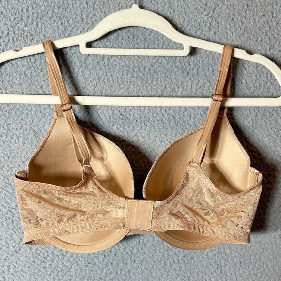 Le Mystère Bra Womens 34DD/E Tan Lace Underwire‎ Padded Bra - Picture 2 of 8